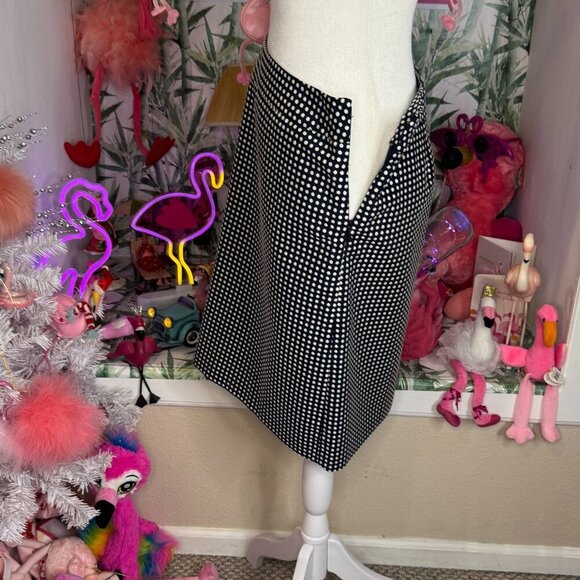 Ann Taylor LOFT Woven Polka Dot Skirt in Blue Size 14 - Picture 4 of 4